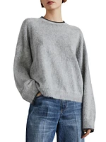 Mohair, Wool, Cashmere and Silk Sweater with Monili