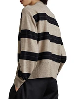 Virgin Wool, Cashmere and Silk Mock Neck Sweater