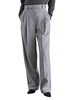 Virgin Wool Flannel Relaxed Tailored Trousers