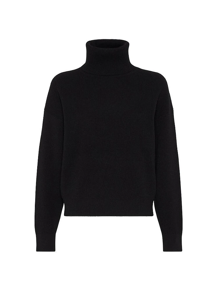 Virgin Wool, Cashmere and Silk English Rib Sweater