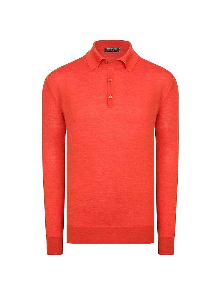 Cashmere and Silk Polo Sweater