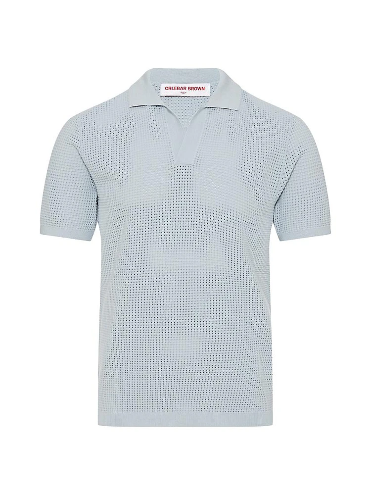 Roddy Waffle-Knit Polo Shirt