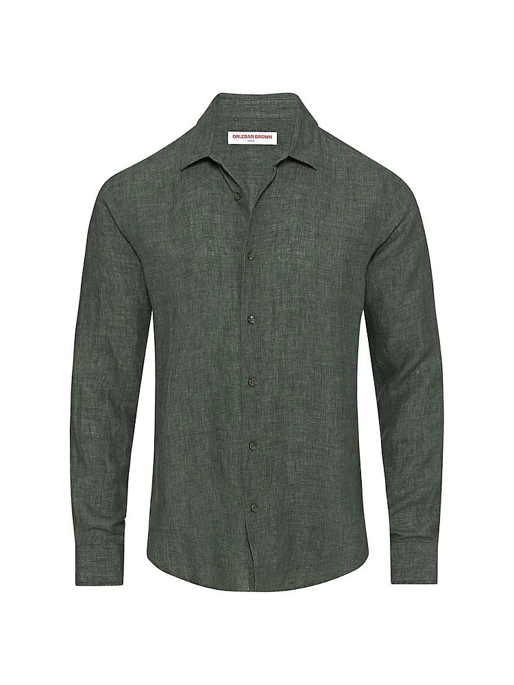 Giles Linen Button-Front Shirt