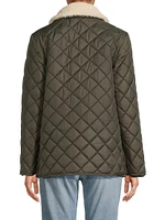 Sherpa-Collar Quilted Jacket