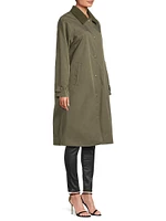 Twill Snap-Front A-Line Coat