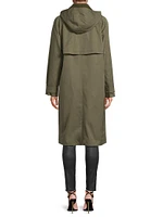 Twill Snap-Front A-Line Coat