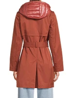 Double-Breasted Hooded Trench Coat