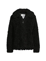 Faux-Shearling Zip-Front Jacket