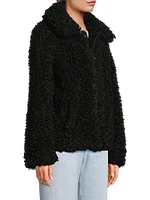 Faux-Shearling Zip-Front Jacket