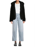 Faux-Shearling Zip-Front Jacket