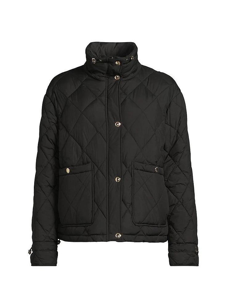 Quilted Funnel Neck Jacket