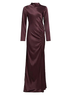 Doubleface Ruched Satin Gown