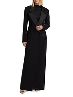 Satin Double-Breasted Maxi Coat