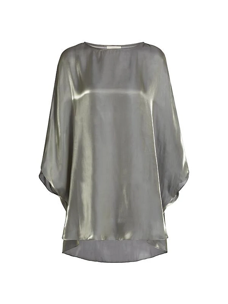 Metallic Organza Tunic Top