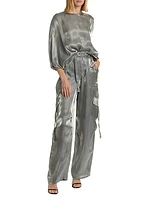 Metallic Organza Tunic Top