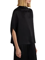 Satin Cape-Sleeve T-Shirt