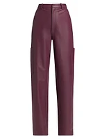 Faux-Leather Tapered-Leg Pants