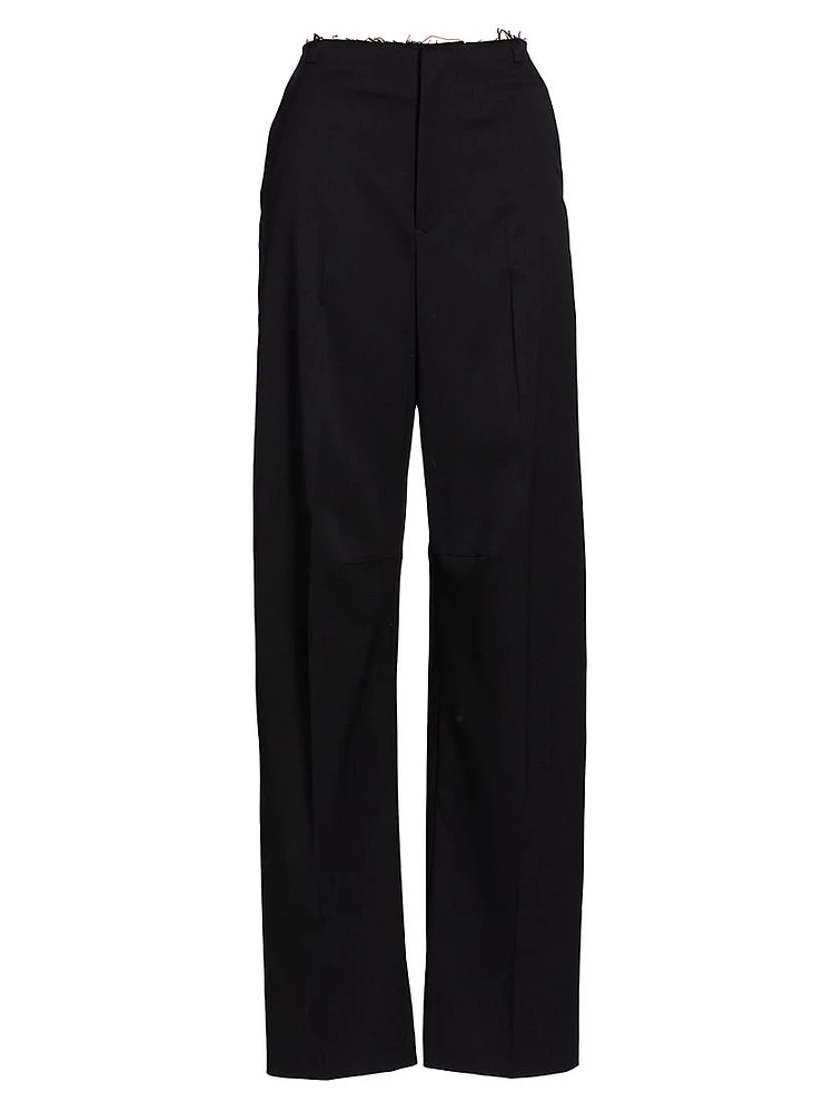 Twill Wide-Leg Pants