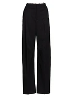 Twill Wide-Leg Pants