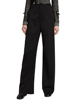 Twill Wide-Leg Pants