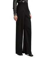 Twill Wide-Leg Pants