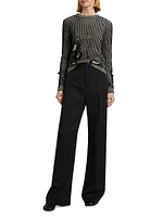 Twill Wide-Leg Pants