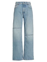 Slit Straight-Leg Jeans