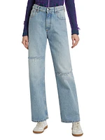 Slit Straight-Leg Jeans