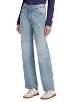 Slit Straight-Leg Jeans