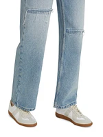 Slit Straight-Leg Jeans