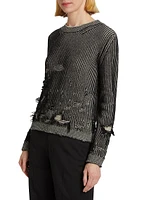 Wool-Blend Destroyed Crewneck Sweater