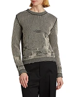 Wool-Blend Destroyed Crewneck Sweater