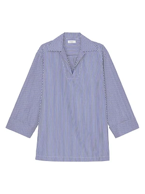 Cuffed Striped Popover Shirt