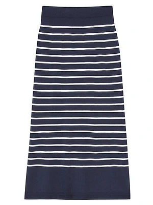 Stripe Knit Midi-Skirt