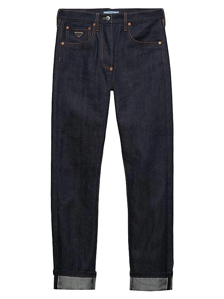 Straight Jeans in Selvedge Denim