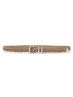 Reversed Calfskin Braided Belt with Tip