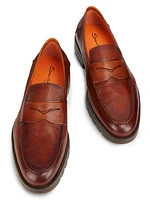 Rock Leather Penny Loafers