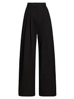 Pleated Wide-Leg Wool Pants