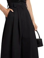 Pleated Wide-Leg Wool Pants