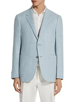 Crossover Linen Wool and Silk Blend Jacket