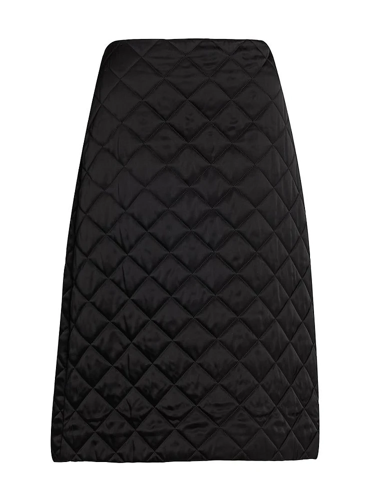 Quilted A-Line Midi-Skirt