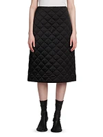 Quilted A-Line Midi-Skirt