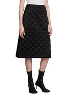 Quilted A-Line Midi-Skirt