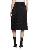 Quilted A-Line Midi-Skirt