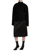 Quilted A-Line Midi-Skirt