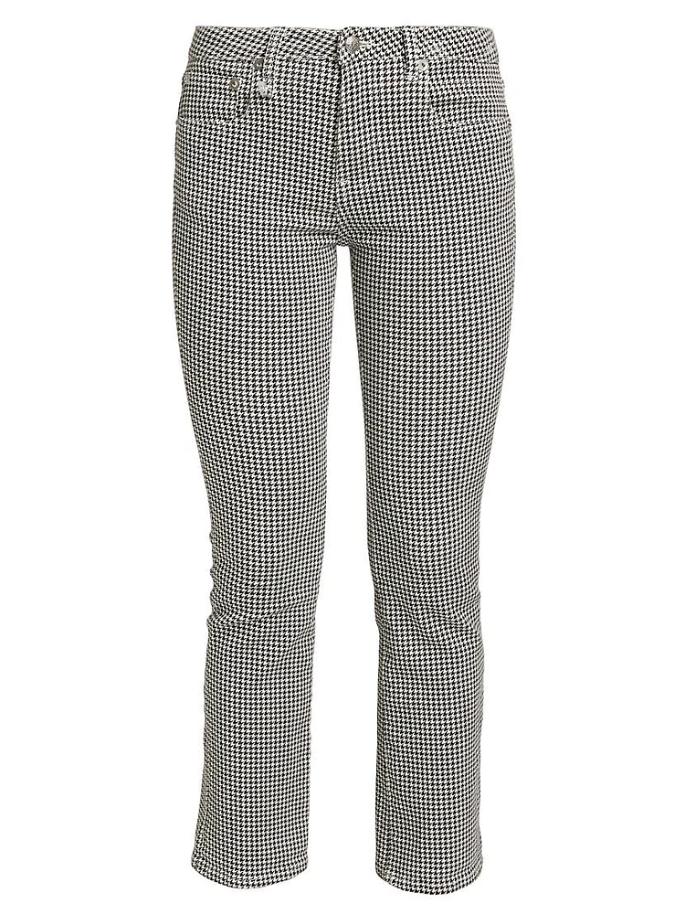 Houndstooth Kick Fit Mid-Rise Jeans