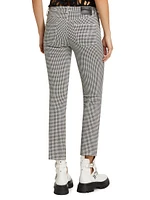 Houndstooth Kick Fit Mid-Rise Jeans