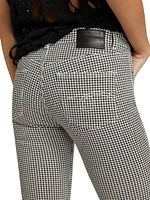 Houndstooth Kick Fit Mid-Rise Jeans