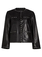 Leather Slouch Studded Jacket