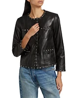 Leather Slouch Studded Jacket